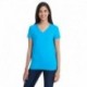 Threadfast Apparel 252RV Ladies Invisible Stripe V-Neck T-Shirt