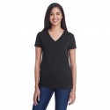 Threadfast Apparel 252RV Ladies Invisible Stripe V-Neck T-Shirt