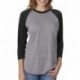 Next Level Apparel 6051 Unisex Triblend 3/4-Sleeve Raglan