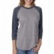 Next Level Apparel 6051 Unisex Triblend 3/4-Sleeve Raglan