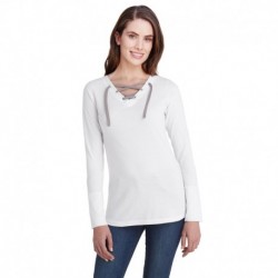 LAT LA3538 Ladies Long Sleeve Fine Jersey Lace-Up T-Shirt