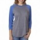 Next Level Apparel 6051 Unisex Triblend 3/4-Sleeve Raglan