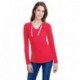 LAT LA3538 Ladies Long Sleeve Fine Jersey Lace-Up T-Shirt