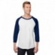 Jerzees 560RR Unisex Premium Blend Ring-Spun 3/4 Sleeve Raglan T-Shirt