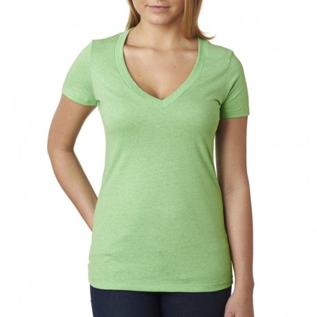 Next Level Apparel 6640 Ladies CVC Deep V-Neck T-Shirt