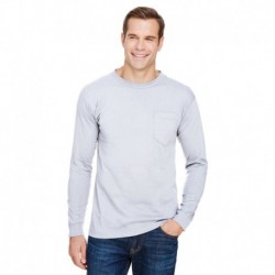 Bayside BA3055 Unisex Union-Made Long-Sleeve Pocket Crew T-Shirt