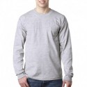 Bayside BA8100 Adult 6.1 oz., 100% Cotton Long Sleeve Pocket T-Shirt