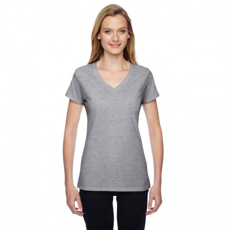 Fruit of the Loom SFJVR Ladies 7.8 oz./lin. yd. Sofspun Jersey Junior V-Neck T-Shirt