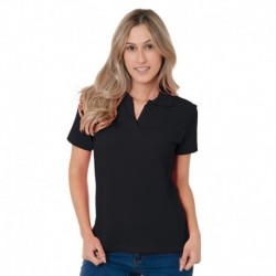 Bayside BA1050 Junior's 6.2 oz., 100% Cotton V-Neck Polo