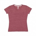 LAT 3591 Ladies V-Neck Harborside Melange Jersey T-Shirt