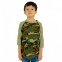 Shaka Wear SHRAGCY Youth 6 oz., 3/4-Sleeve Camo Raglan T-Shirt