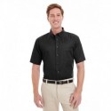 Harriton M582 Men's Foundation 100% Cotton Short-Sleeve Twill Shirt with Teflon