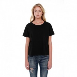 StarTee ST1017 Ladies 3.5 oz., 100% Cotton Raw-Neck Boxy T-Shirt