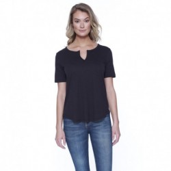 StarTee ST1422 Ladies 4.3 oz., CVC Slit V-Neck T-Shirt