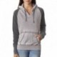 J America JA8926 Ladies Zen Contrast Pullover Hooded Sweatshirt