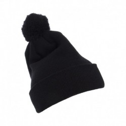 Yupoong 1501P Cuffed Knit Beanie with Pom Pom Hat