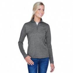 UltraClub 8618W Ladies Cool & Dry Heathered Performance Quarter-Zip