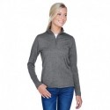 UltraClub 8618W Ladies Cool & Dry Heathered Performance Quarter-Zip