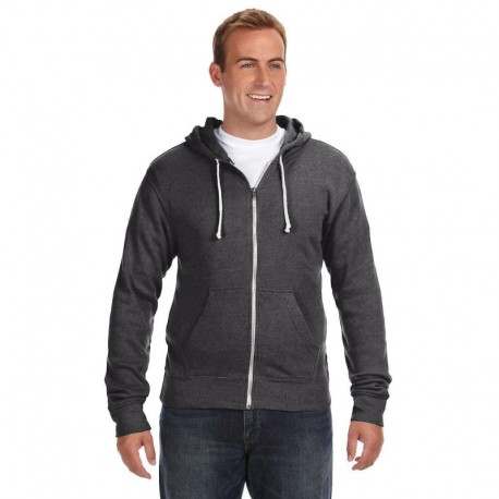 J America JA8872 Adult Triblend Full-Zip Fleece Hooded Sweatshirt