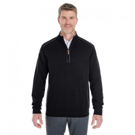 Devon & Jones DG478 Men's Manchester Fully-Fashioned Quarter-Zip Sweater