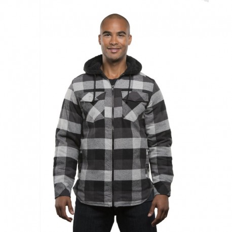 Burnside B8620 Men's Hooded Flannel Jacket