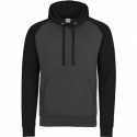 Just Hoods By AWDis JHA009 Adult 80/20 Midweight Contrast Baseball Hooded Sweatshirt