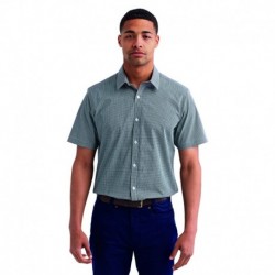 Artisan Collection by Reprime RP221 Mens Microcheck Gingham Short-Sleeve Cotton Shirt