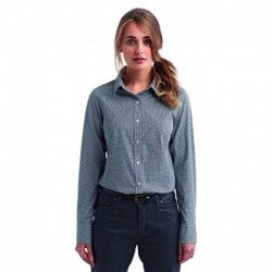 Artisan Collection by Reprime RP320 Ladies Microcheck Gingham Long-Sleeve Cotton Shirt