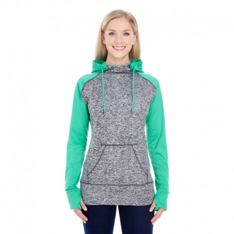 J America JA8618 Ladies Colorblock Cosmic Hooded Sweatshirt