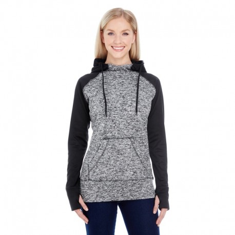 J America JA8618 Ladies Colorblock Cosmic Hooded Sweatshirt