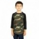 Shaka Wear SHRAGCY Youth 6 oz., 3/4-Sleeve Camo Raglan T-Shirt