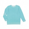 LAT 6965 Adult Harborside Melange French Terry Crewneck with Elbow Patches