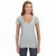 J America JA8169 Ladies V-Neck Slub T-Shirt