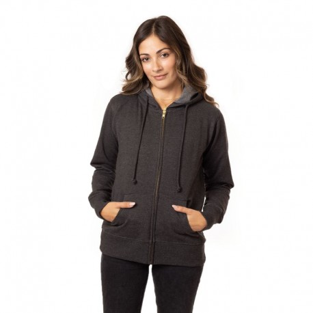 econscious EC4580 Ladies Heathered Full-Zip Hooded Sweatshirt