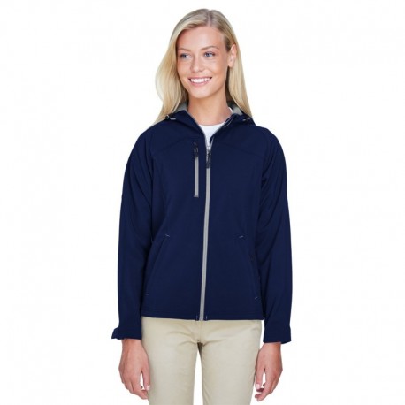 North End 78166 Ladies Prospect Two-Layer Fleece Bonded Soft Shell Hooded Jacket