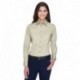 Harriton M500W Ladies Easy Blend Long-Sleeve Twill Shirt with Stain-Release